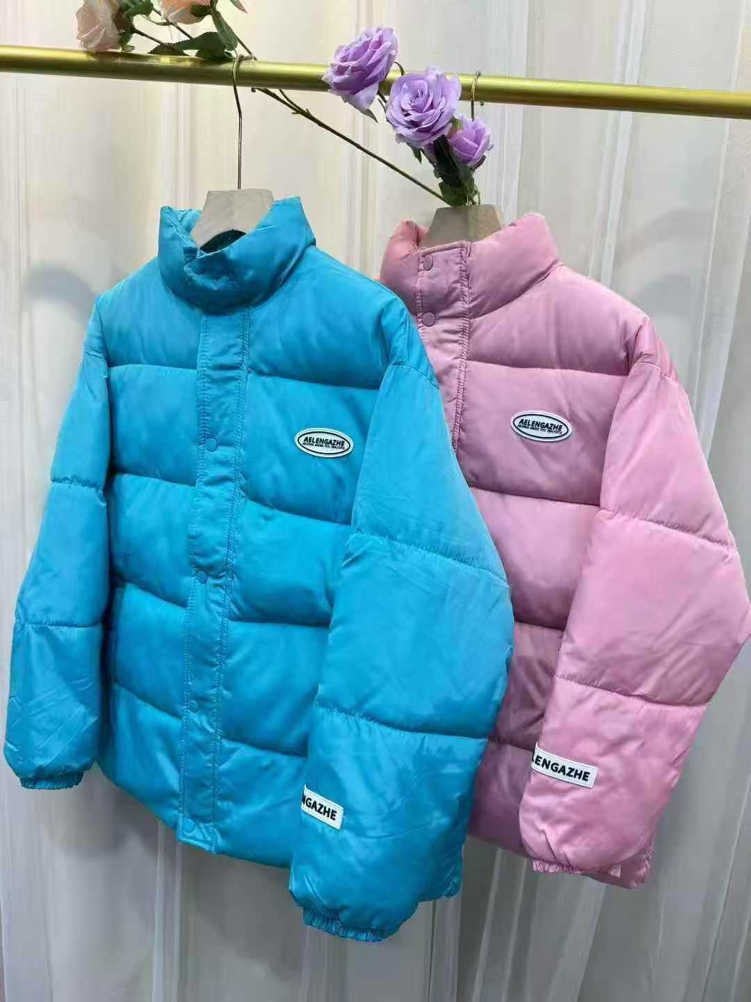 🌟6000件'男女同款棉衣韩版宽松短款棉袄百搭加厚外套，湖蓝色多粉少，独立包装，码数S-XXL'全清28.8元💰，分货➕1